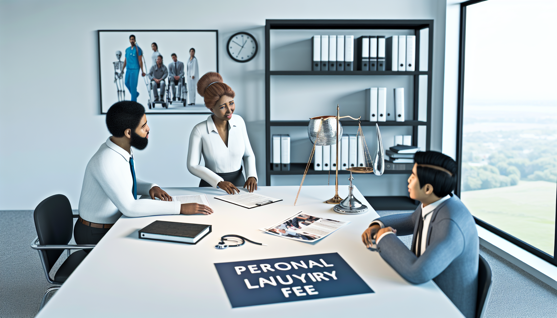 Personal injury lawyer explaining fee structure and legal costs to client